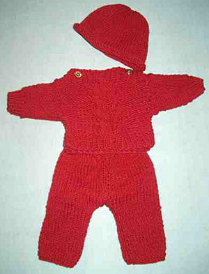 Puppen-Outfit in Rot