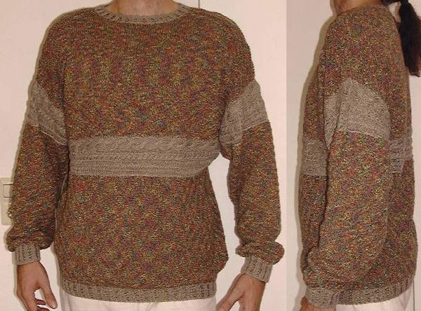 Pullover mit Zopf und Strukturmuster